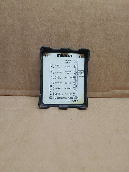 1979-1985 Mazda RX7 Fuse Box Cover