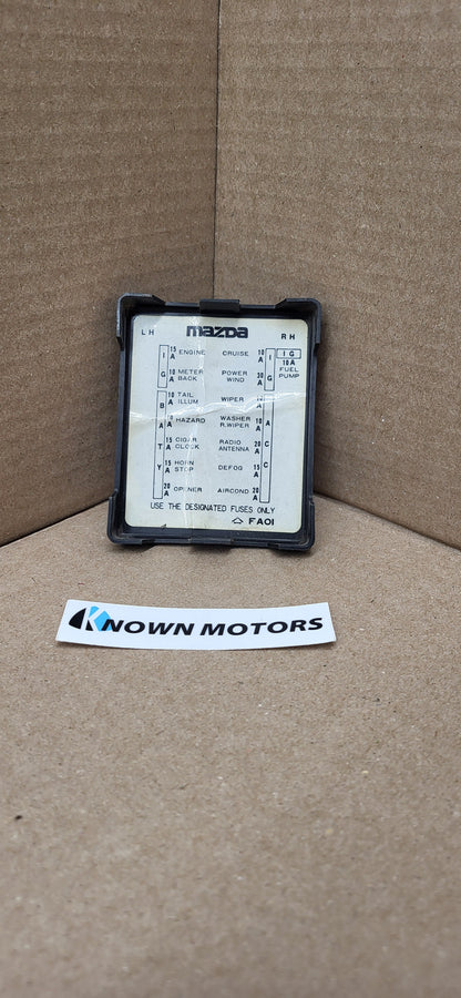1979-1985 Mazda RX7 Fuse Box Cover